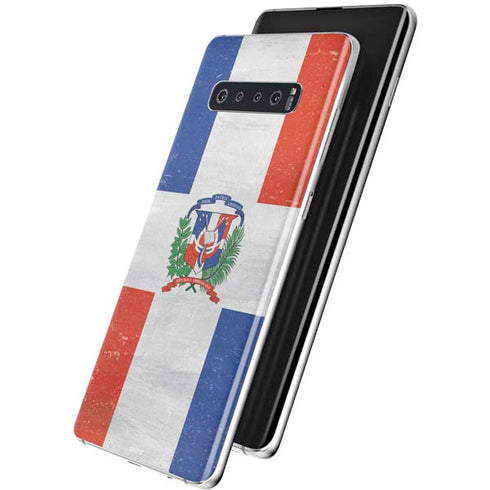 Dominican Republic Flag Distressed Galaxy S10 Skin